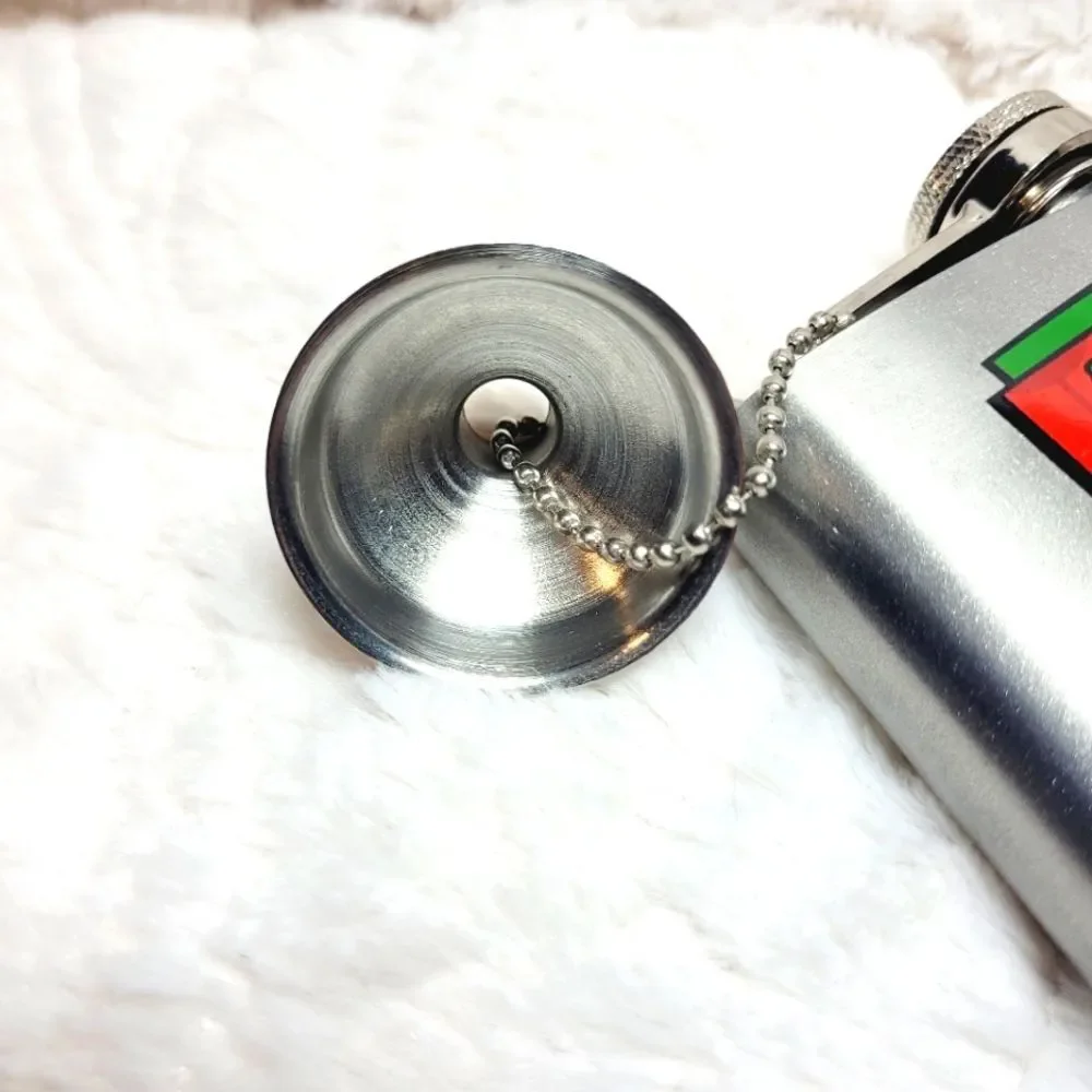 Have Yourself A Merry Little Cocktail SS Flask Screw Top Funnel 7 Ounce OOS